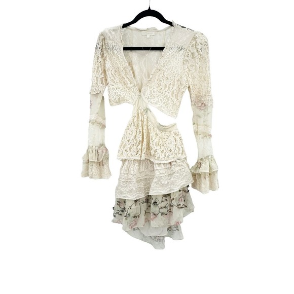 Loveshackfancy Floral Print Karine Mini Dress Magnolia Tea Size XS NWOT - Picture 9 of 12